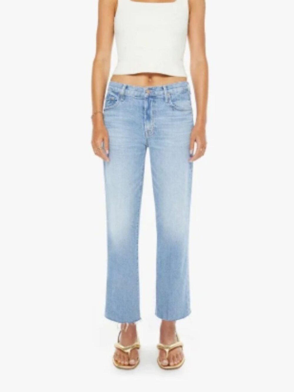 NWT Mother The Mid Rise Rambler Zip Ankle Fray in Comeback Kid Size 30